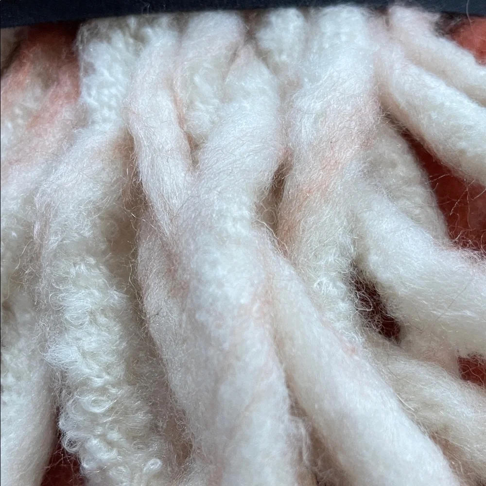 West Elm Terracotta and Ivory Throw Blanket